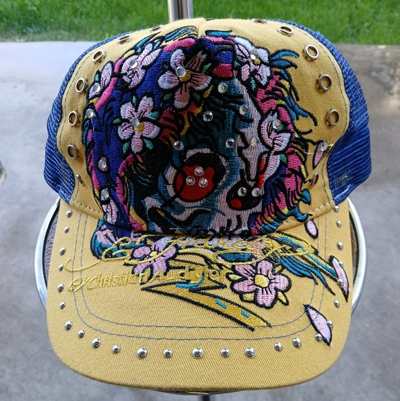 Ed Hardy Other - New Vintage Ed Hardy by Christian Audigier Embroidered Rhinestone Trucker Hat.